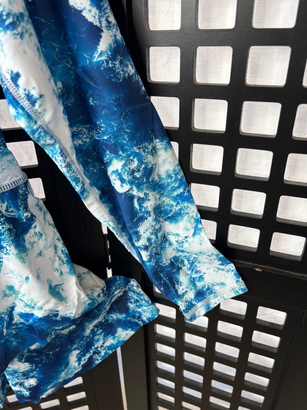 💙 Uniquebella Swim Tunic 3XL Blue White Ocean Wave Zip Long Sleeve 💙 - Picture 4 of 15